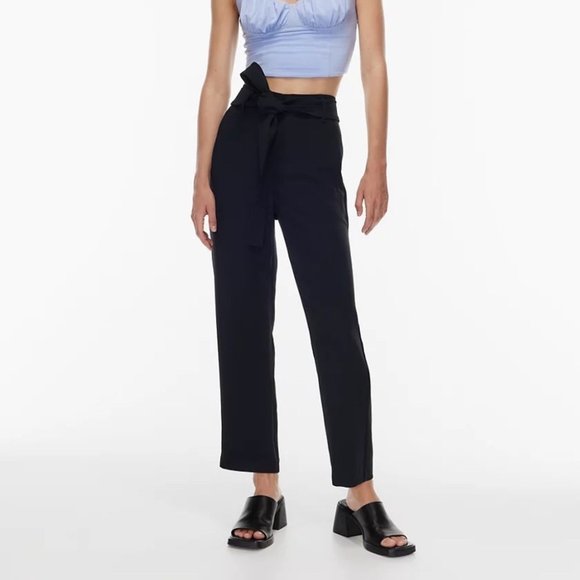 Wilfred Pants - Aritzia Wilfred Black Tie-Front Pant Size 6